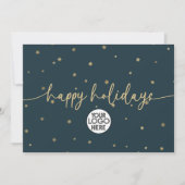 ミニマルモダンリストハッピーホリデーズビジネスロゴ シーズンカード (正面)