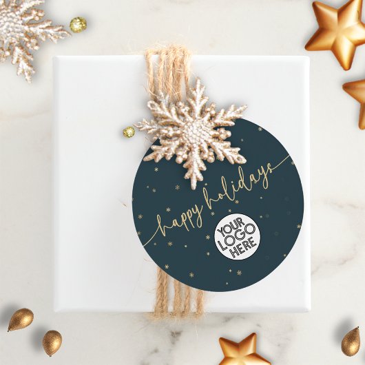 ミニマルモダンリストハッピーホリデーズビジネスロゴ フェイバータグ