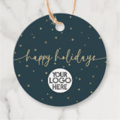 ミニマルモダンリストハッピーホリデーズビジネスロゴ フェイバータグ (正面)