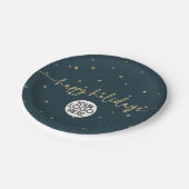 ミニマルモダンリストハッピーホリデーズビジネスロゴ ペーパープレート (アングル)