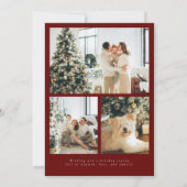 ミニマルモダンリストハッピーホリデーズフォトレッド シーズンカード (裏面)