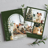 ミニマルモダンリストハッピーホリデーフォトグリーン シーズンカード