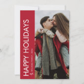 ミニマルモダンリストハッピーホリデー写真 シーズンカード (正面)