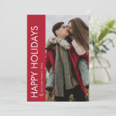 ミニマルモダンリストハッピーホリデー写真 シーズンカード (スタンド正面)