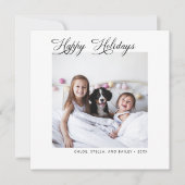 ミニマルモダンリストハッピーホリデー写真 シーズンカード (正面)