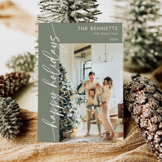 ミニマルモダンリストハッピーホリデー写真 シーズンカード