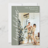 ミニマルモダンリストハッピーホリデー写真 シーズンカード (正面)