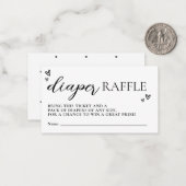 ミニマルモダンリストハローベビーシャワーおむつラッフル ノートカード (正面/裏面インサイチュ)