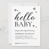 ミニマルモダンリストハローベビーシャワー招待状 招待状 (正面)