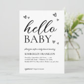 ミニマルモダンリストハローベビーシャワー招待状 招待状 (スタンド正面)
