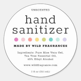 ミニマルモダンリストハンドサニタイザソープブランドラベル ラウンドシール