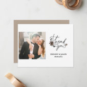 ミニマルモダンリストハートフォトスクリプト ノートカード (正面/裏面インサイチュ)