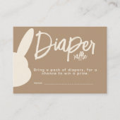 ミニマルモダンリストバニー赤ちゃんシャワーおむつラッフル エンクロージャーカード (正面)