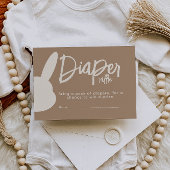 ミニマルモダンリストバニー赤ちゃんシャワーおむつラッフル エンクロージャーカード