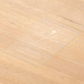 ミニマルモダンリストバプテスマ アクリル招待状 (レイダウン)