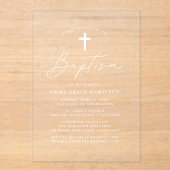 ミニマルモダンリストバプテスマ アクリル招待状 (正面)