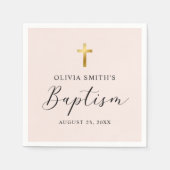 ミニマルモダンリストバプテスマ スタンダードカクテルナプキン (正面)