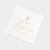 ミニマルモダンリストバプテスマ 箔ナプキン (左)