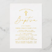 ミニマルモダンリストバプテスマ 箔招待状 (正面)