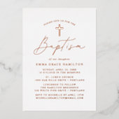 ミニマルモダンリストバプテスマ 箔招待状 (正面)