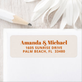 ミニマルモダンリストバーンオレンジとベージュ色ベージュ ラベル