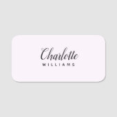 ミニマルモダンリストパステルピンクモノグラム – 名前タグ 名札 (正面)