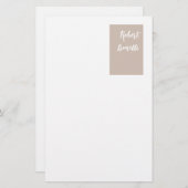 ミニマルモダンリストパステル白パーソナライズされた色 便箋 (正面/裏面)