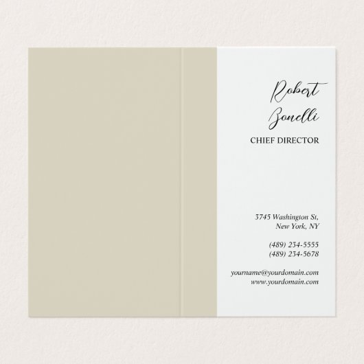 ミニマルモダンリストパステル白パーソナライズされた色 名刺 (外部フラット)