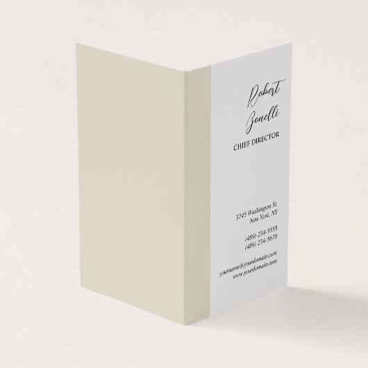 ミニマルモダンリストパステル白パーソナライズされた色 名刺 (外部)