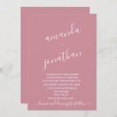 ミニマルモダンリストパステル結婚式招待状 招待状 (正面/裏面)