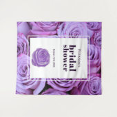 ミニマルモダンリストパープルバラブライダルシャワー タペストリー (正面(横))