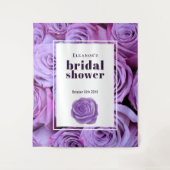 ミニマルモダンリストパープルバラブライダルシャワー タペストリー (正面)