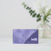 ミニマルモダンリストパープルフォイルメタルタイポグラフィ 名刺 (スタンド正面)
