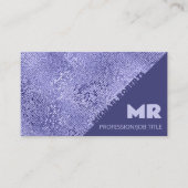 ミニマルモダンリストパープルフォイルメタルタイポグラフィ 名刺 (正面)