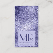 ミニマルモダンリストパープルフォイルメタルタイポグラフィ 名刺 (正面)