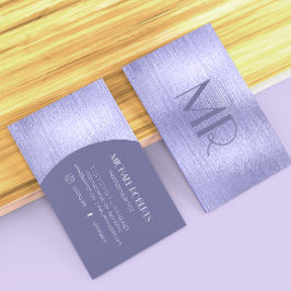 ミニマルモダンリストパープルフォイルメタルタイポグラフィ 名刺