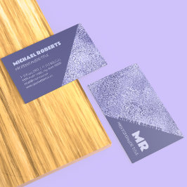 ミニマルモダンリストパープルフォイルメタルタイポグラフィ 名刺