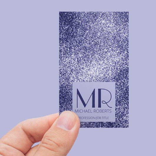 ミニマルモダンリストパープルフォイルメタルタイポグラフィ 名刺