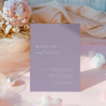 ミニマルモダンリストパープルラベンダーQRコー結婚ド 招待状<br><div class="desc">ミニマル&ラモダンベンダー結婚のQRコードの招待。</div>