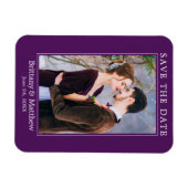 ミニマルモダンリストパープル日付を保存 マグネット (横)