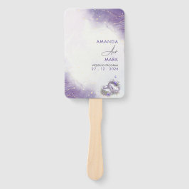 ミニマルモダンリストパープル薄紫トレンディー ハンドファン