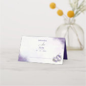 ミニマルモダンリストパープル薄紫トレンディー プレイスカード (正面)