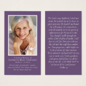 ミニマルモダンリストパープル記念祈りの言葉カード (正面&裏面)
