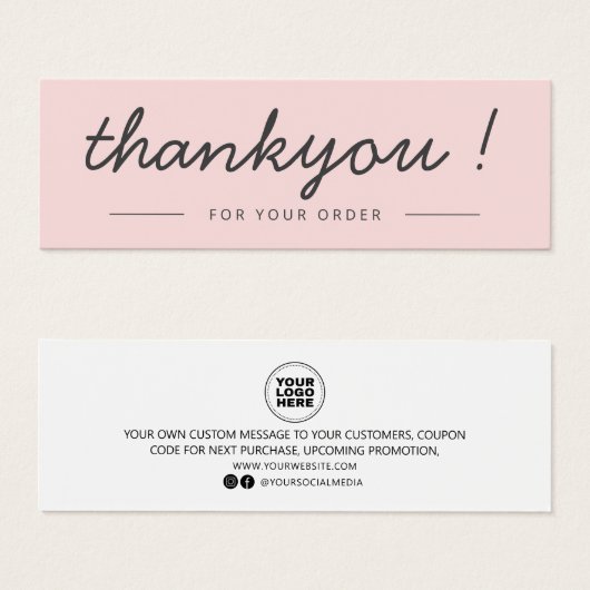 ミニマルモダンリストビジネスありがとうございました注文の挿入 (正面&裏面)