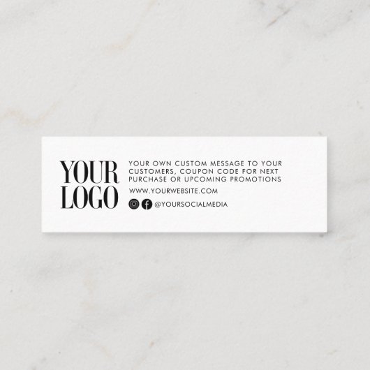 ミニマルモダンリストビジネスありがとうございました注文の挿入 コーリングカード (裏面)