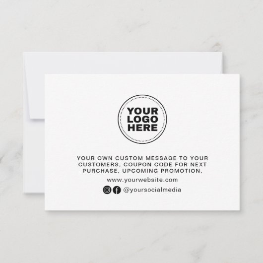 ミニマルモダンリストビジネスありがとうございました注文の挿入 サンキューカード (裏面)