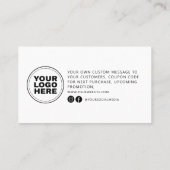 ミニマルモダンリストビジネスありがとうございました注文の挿入 名刺 (裏面)