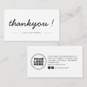 ミニマルモダンリストビジネスありがとうございました注文の挿入 名刺 (正面/裏面)