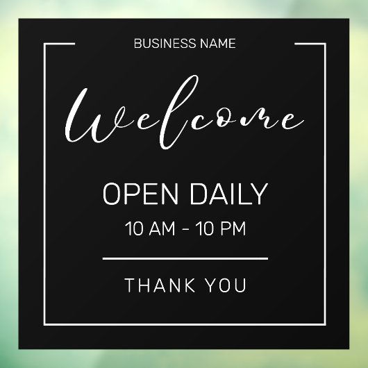 ミニマルモダンリストビジネスアワーズストアカフェオープン ウィンドウサイン (シート3)