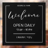 ミニマルモダンリストビジネスアワーズストアカフェオープン ウィンドウサイン (シート2)